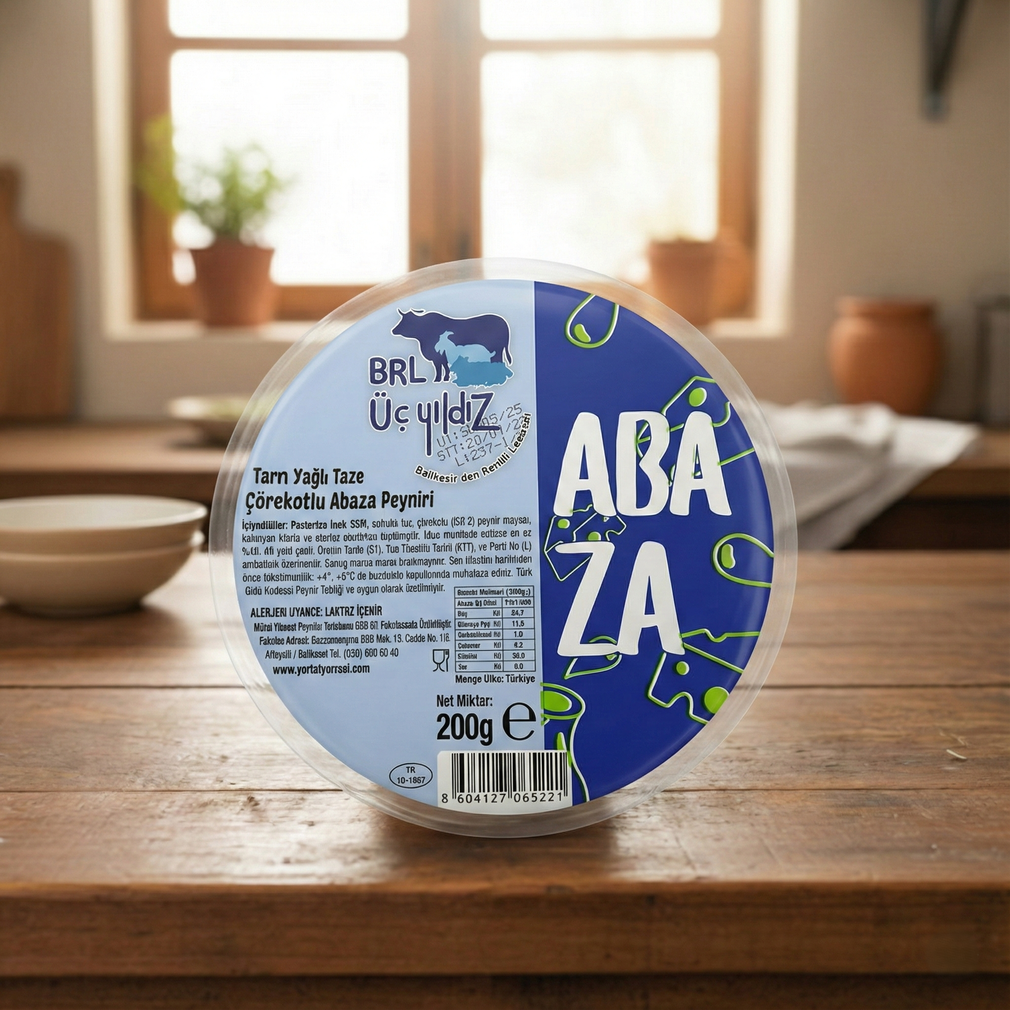 Brl Üç Yıldız Tam Yağlı Çörekotlu Abaza Peyniri (200 gr)
